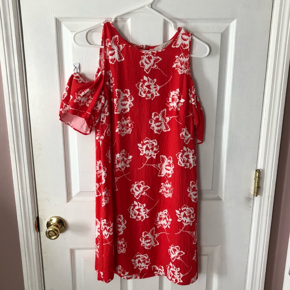 Ann Taylor LOFT: Tangerine Cold Shoulder Dress